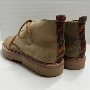 Missoni Tan Bovine Leather Chukka Boots with Multicolor Chevron Accents